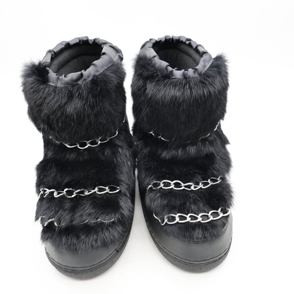 Tatoosh Rabbit Snow Boots Women's Size LARGE Black pull On Shoes
